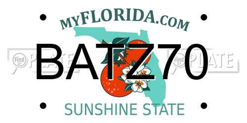 BATZ70 Florida License Plate