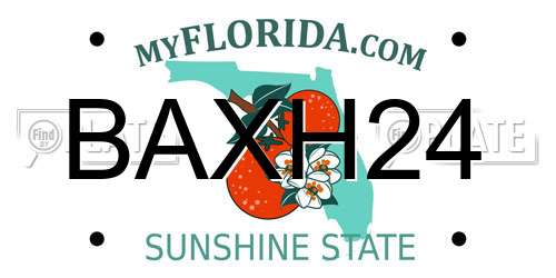 BAXH24 Florida License Plate