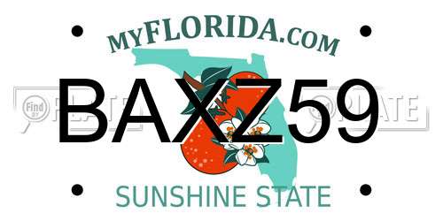 BAXZ59 Florida License Plate