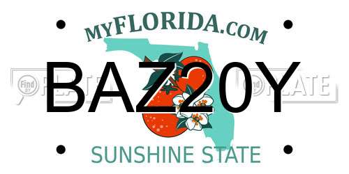 BAZ20Y Florida License Plate