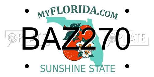 BAZ270 Florida License Plate