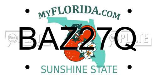 BAZ27Q Florida License Plate