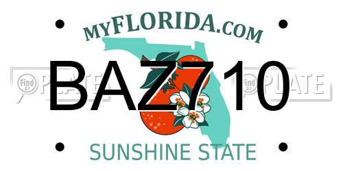 BAZ710 Florida License Plate