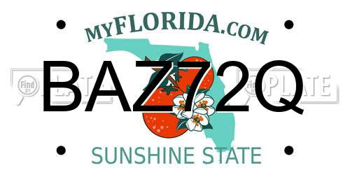BAZ72Q Florida License Plate