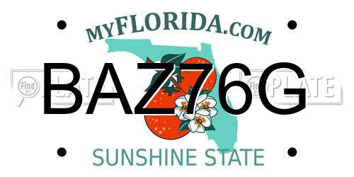 BAZ76G Florida License Plate