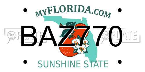 BAZ770 Florida License Plate