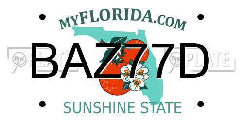 BAZ77D Florida License Plate