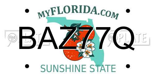 BAZ77Q Florida License Plate