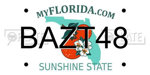 BAZT48 Florida License Plate