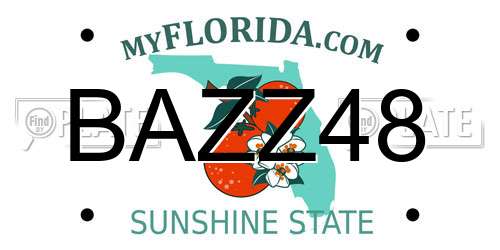 BAZZ48 Florida License Plate