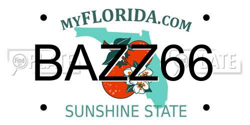 BAZZ66 Florida License Plate