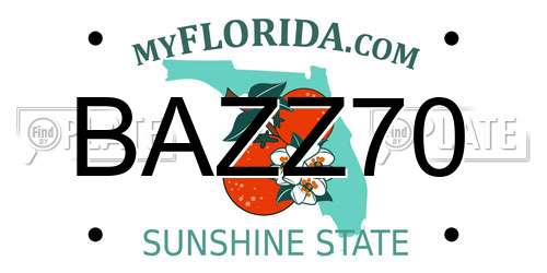 BAZZ70 Florida License Plate