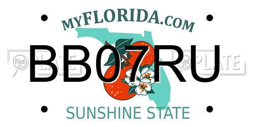 BB07RU Florida License Plate