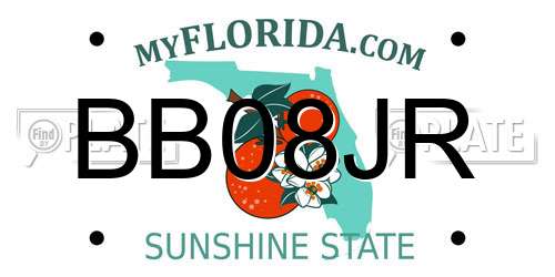 BB08JR Florida License Plate