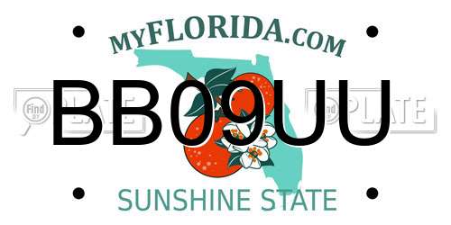 BB09UU Florida License Plate