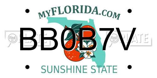 BB0B7V Florida License Plate