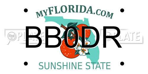 BB0DR Florida License Plate