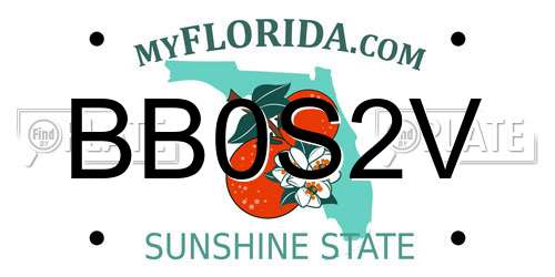 BB0S2V Florida License Plate