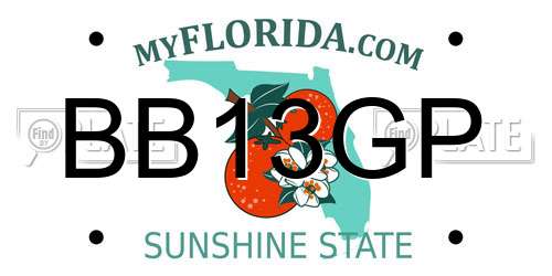 BB13GP Florida License Plate