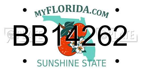 BB14262 Florida License Plate