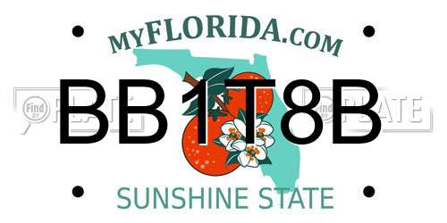 BB1T8B Florida License Plate