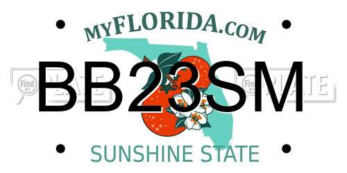 BB23SM Florida License Plate