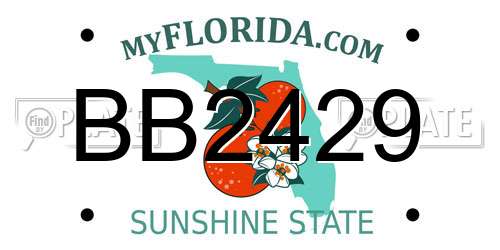 BB2429 Florida License Plate