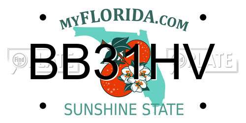 BB31HV Florida License Plate