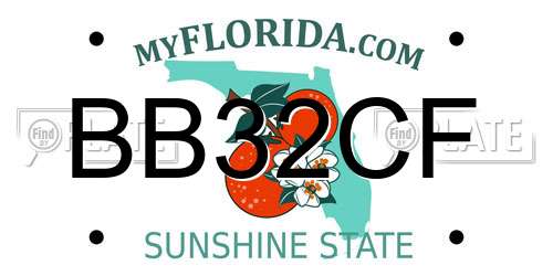 BB32CF Florida License Plate