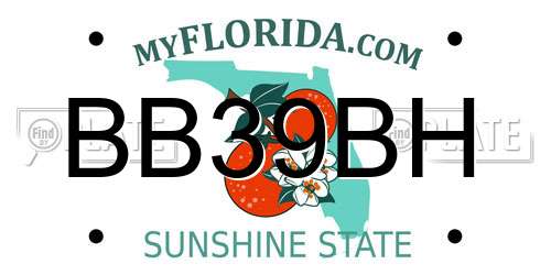 BB39BH Florida License Plate