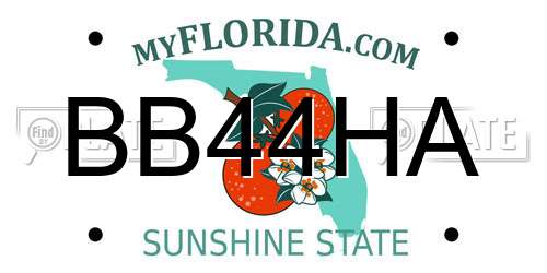 BB44HA Florida License Plate