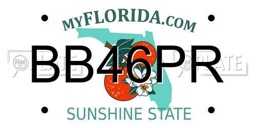 BB46PR Florida License Plate