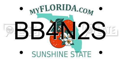 BB4N2S Florida License Plate