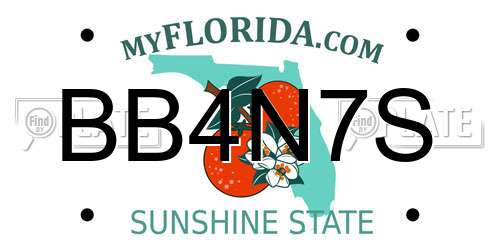 BB4N7S Florida License Plate
