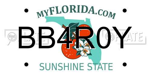 BB4R0Y Florida License Plate