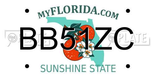 BB51ZC Florida License Plate