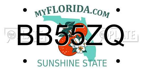 BB55ZQ Florida License Plate