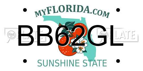 BB62GL Florida License Plate