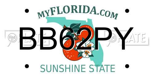 BB62PY Florida License Plate