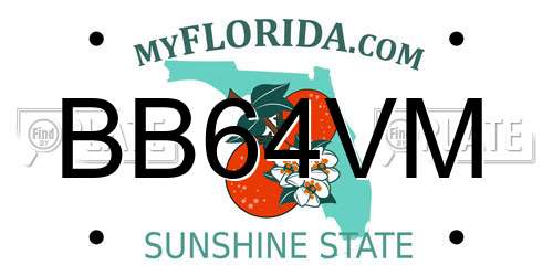 BB64VM Florida License Plate