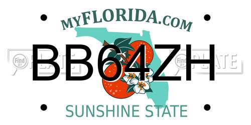 BB64ZH Florida License Plate