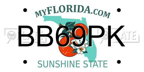 BB69PK Florida License Plate
