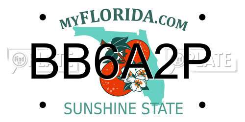 BB6A2P Florida License Plate