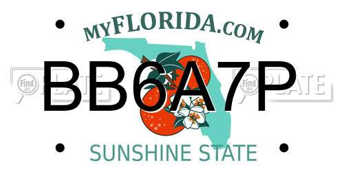 BB6A7P Florida License Plate