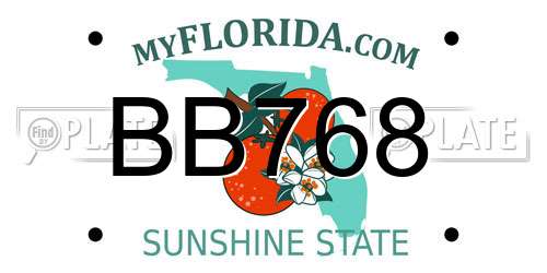 BB768 Florida License Plate
