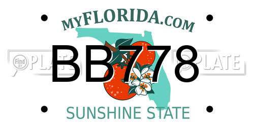 BB778 Florida License Plate