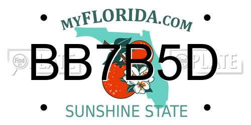 BB7B5D Florida License Plate