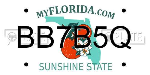 BB7B5Q Florida License Plate