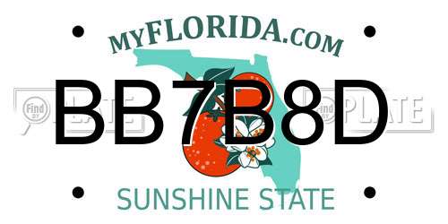 BB7B8D Florida License Plate