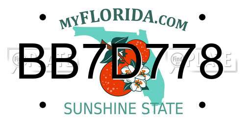 BB7D778 Florida License Plate